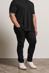 BadRhino Big & Tall Black Tapered Fit Stretch Jeans | BadRhino 1