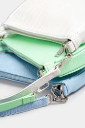 Light Green Faux Croc Shoulder Bag | Yours Clothing 9