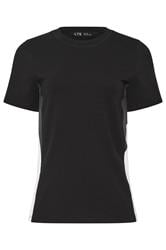LTS Tall Women's Black Active Colour Block Short Sleeve Top | Long Tall Sally 1