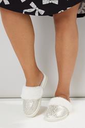 Gold Metallic Leopard Print Slippers | Yours Clothing 1
