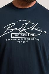 BadRhino Big & Tall Navy Blue Script Graphic Print T-Shirt | BadRhino 4