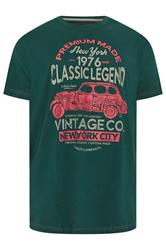 KAM Big & Tall Green Classic Legends Print T-Shirt | BadRhino 2