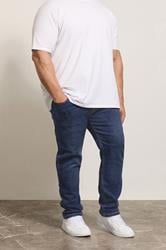 D555 Big & Tall Blue Blue Tapered Stretch Jeans | BadRhino 3