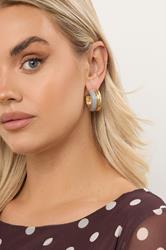 Gold Tone Double Hoop Earrings | Yours Clothing 1