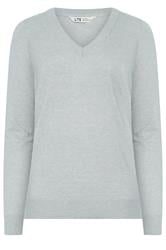 LTS Tall Women's Grey Fine Knit V-Neck Jumper | Long Tall Sally 5