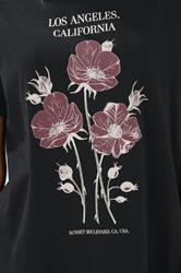 LTS Tall Black Flower Graphic T-Shirt | Long Tall Sally 4