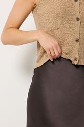 LTS Tall Women's Chocolate Brown Satin Maxi Skirt | Long Tall Sally 4