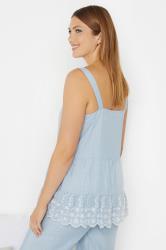 LTS Tall Light Blue Broderie Anglaise Cami Pyjama Top | Long Tall Sally 4