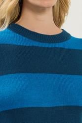 LTS Tall Blue Knitted Stripe Crew Neck Jumper | Long Tall Sally 4