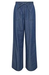 LTS Tall Women's Dark Blue Pull On Cotton Wide Leg Jeans | Long Tall Sally 6