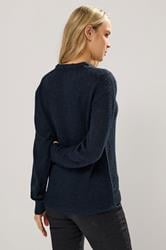 LTS Tall Navy Blue Knitted Button Cardigan | Long Tall Sally 3