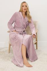LTS Tall Light Pink Shawl Collar Maxi Dressing Gown | Long Tall Sally 2
