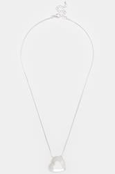 Silver Tone Brushed Heart Necklace | Yours Clothing 2