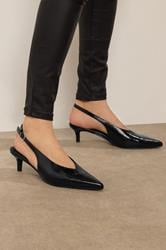LTS Black Pointed Slingback Kitten Heel | Long Tall Sally 1