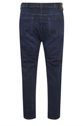 D555 Big & Tall Blue Black Tapered Stretch Jeans | BadRhino 2