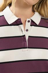 LTS Tall Ivory White Striped Jersey Polo Top | Long Tall Sally 4
