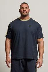 LYLE & SCOTT Big & Tall Navy Blue Contrast Taped T-Shirt 1