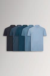 BadRhino Big & Tall 5 PACK Navy Blue & Light Blue Polo Shirts | BadRhino 3
