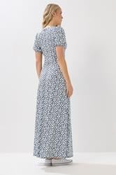 LTS Tall Navy Blue Ditsy Floral Print Wrap Maxi Dress | Long Tall Sally 3