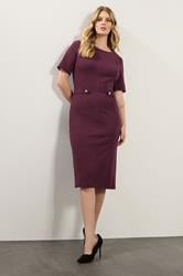 LTS Tall Berry Red Tailored Button Midi Dress | Long Tall Sally 1