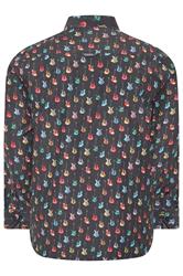 D555 Big & Tall Navy Blue Guitar Print Shirt | BadRhino 2