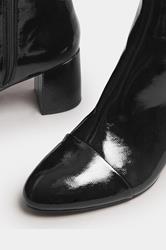 LTS Black Patent Block Heel Ankle Boot In Standard Fit | Long Tall Sally 5