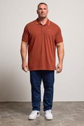 Ben Sherman Big & Tall Burnt Orange Signature Pique Polo Shirt | BadRhino 2