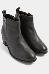 Brown Leather Heeled Ankle Boots In Wide E Fit | Yours Clothing 3