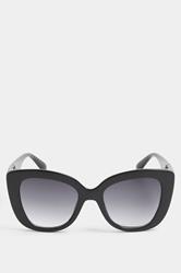 Black Cat Eye Oversized Sunglasses | Yours Clothing 2
