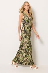 LTS Tall Women's Green Tropical Tie Waist Maxi Dress | Long Tall Sally 1