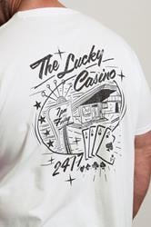 BadRhino Big & Tall White 'The Lucky Casino' Graphic T-Shirt | BadRhino 4