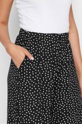 LTS Tall Black & White Spot Print Extra Wide Leg Culottes | Long Tall Sally 3