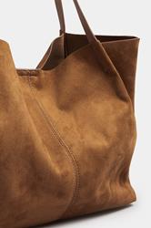 Brown Faux Suede Oversize Tote Bag | Yours Clothing 7