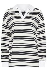 LTS Tall Navy Blue Double Stripe Rugby Polo T-Shirt | Long Tall Sally 6