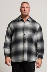 JACK & JONES Big & Tall Black Check Overshirt | BadRhino 1