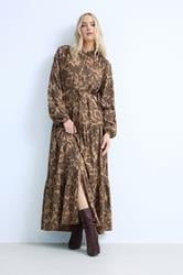 LTS Tall Women's Natural Brown Tie Waist Maxi Dress | Long Tall Sally 1
