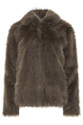 LTS Tall Chocolate Brown Faux Fur Jacket | Long Tall Sally 1