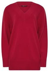 LTS Tall Red Wool V-Neck Jumper | Long Tall Sally 5