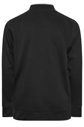 D555 Big & Tall Black Embroidery Zip Through Fleece Lined Jacket | BadRhino 2