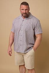 KAM Big & Tall Navy Blue Hawaiian Revere Collar Shirt | BadRhino 1