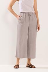 LTS Tall Women's Natural Brown Linen Cropped Trousers | Long Tall Sally 2