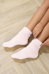 2 PACK Pink & Blue Chenille Ankle Bed Socks | Yours Clothing 2
