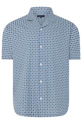 BadRhino Big & Tall Blue Geometric Poplin Shirt
