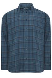 BadRhino Big & Tall Blue Check Long Sleeve Shirt