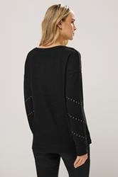 LTS Tall Black Studded Jumper | Long Tall Sally 3