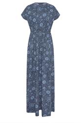 LTS Tall Blue Floral Shirred Waist Cotton Maxi Dress