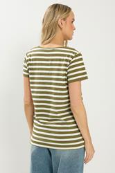 LTS Tall 2 PACK Coral Orange & Khaki Green Stripe T-Shirts | Long Tall Sally 5