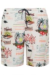KAM Big & Tall Natural Brown Miami Tropical Swim Shorts | BadRhino 5