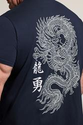 BadRhino Big & Tall Navy Blue Japanese Graphic T-Shirt | BadRhino 4