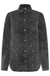 LTS Tall Grey Studded Denim Shirt | Long Tall Sally 5